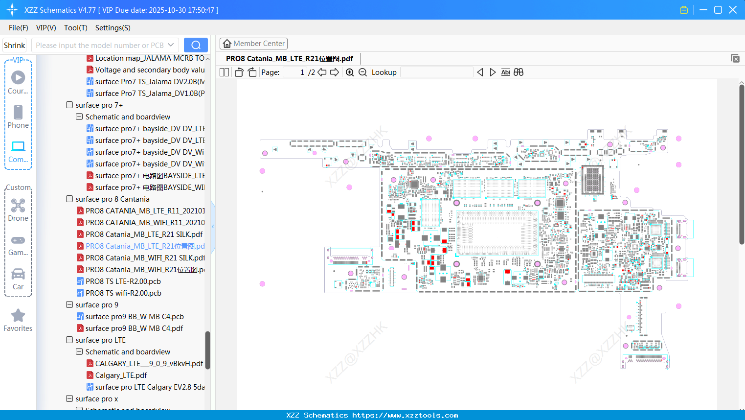 Laptop Surface PRO8 Catania_MB_LTE_R21位置图